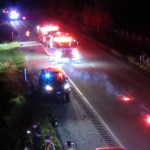 View of a night crash scene on I-5. Whatcom News file photo