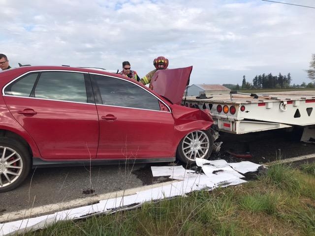 Scene of a crash in Everson (April 23, 2021). Photo courtesy of WSP