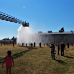 Whatcom County Fire District 7 crews provide a fun way to cool down at Pioneer Park in Ferndale during a heat wave (June 28, 2021). Photo: Whatcom News