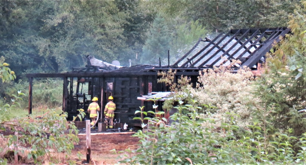 Scene of a residential fire in Deming (August 15, 2021). Photo: Whatcom News