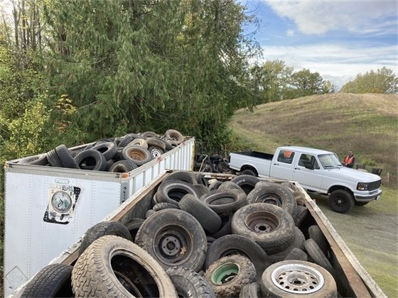 Full bins during a the Whatcom County Health Department and Public Works Department free tire recycling event (October 18, 2021). Photo courtesy Whatcom County Health Department