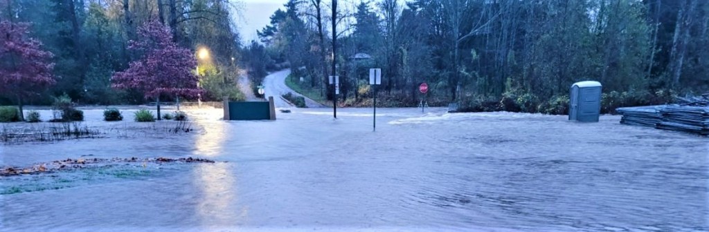 Flooding at Squalicum Creek Park (November 15, 2021). Photo: City of Bellingham