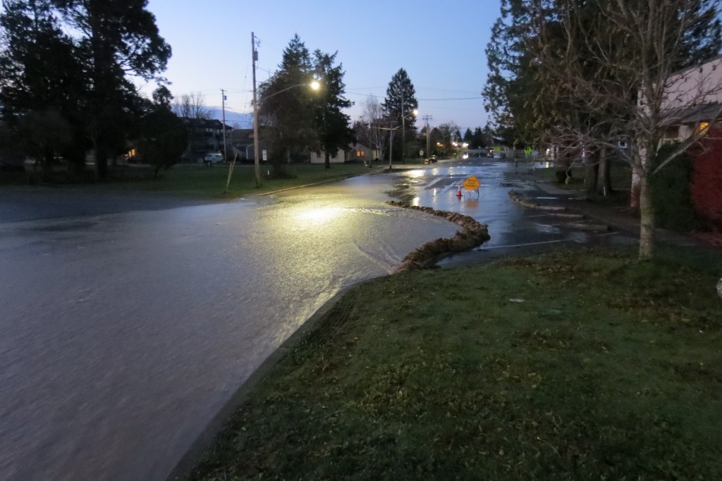 Looking south down 1st Avenue from Main Street (November 16, 2021). Photo: Whatcom News
