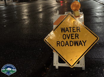 Signage posted on Iowa Street (November 14, 2021). Photo courtesy of Bellingham Police Department