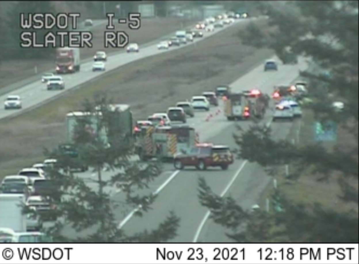 Injury crash snarls I-5 traffic south of Slater Road | Whatcom News