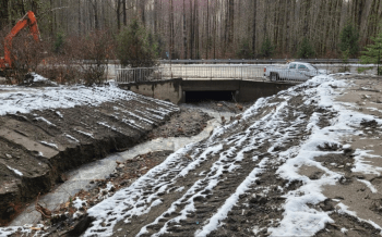 Repair work on Mt Baker Highway at Bruce Creek (December 9, 2021). Photo: WSDOT