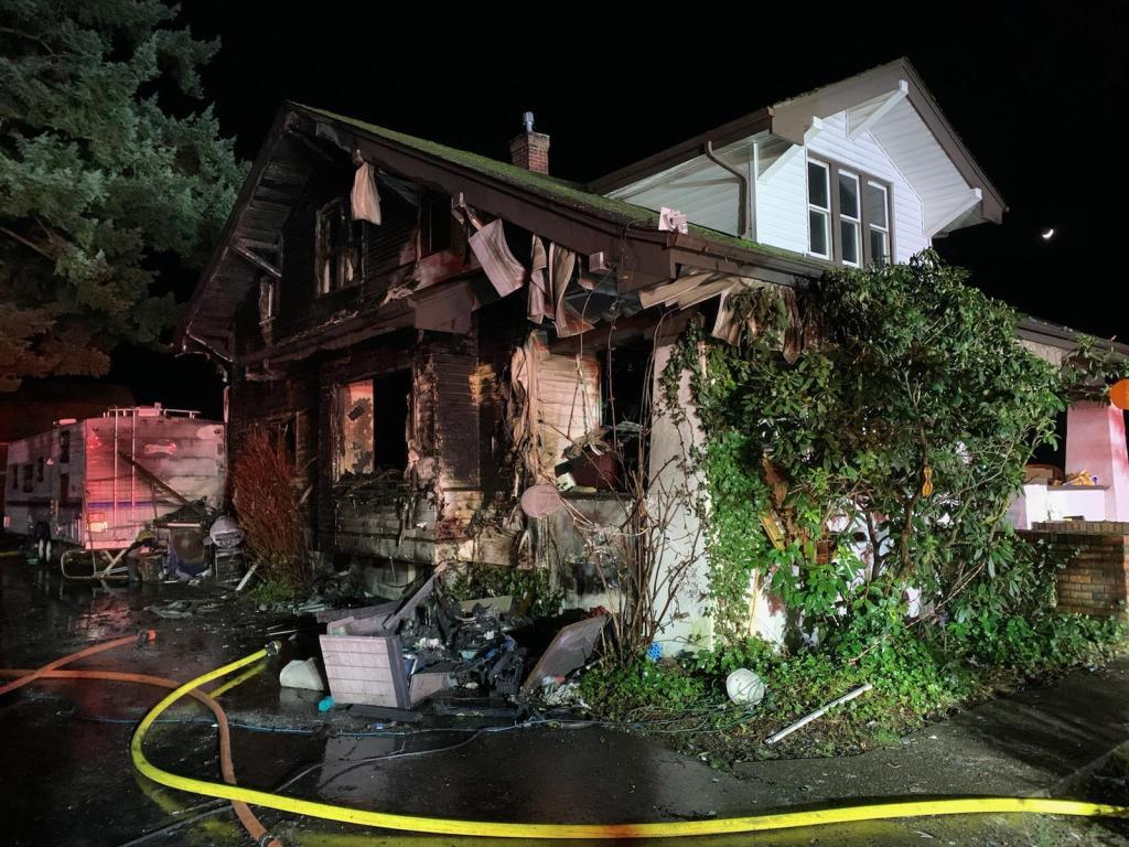 Residential fire on Grandview Road (February 4, 2022). Photo courtesy of WCFD7