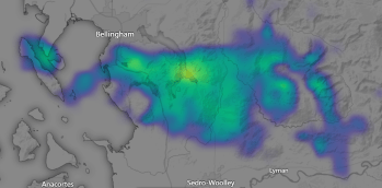 Radar image for 9:50am, February 1, 2022. Source: Windy.com