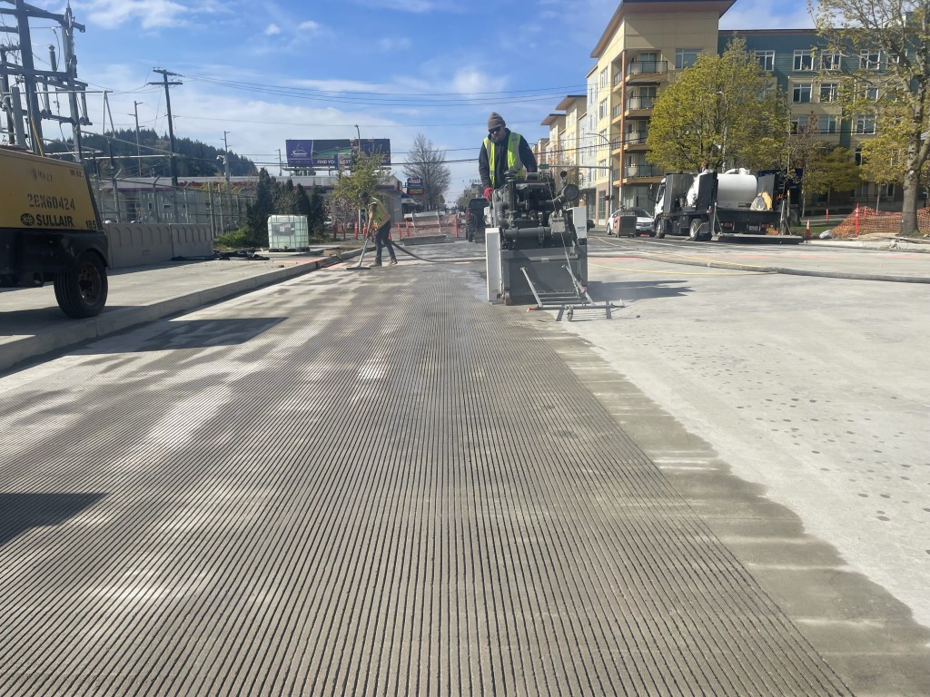 Work continued on the new State Street and Ellis Street bridge a week before the expected reopening. Photo courtesy of City of Bellingham
