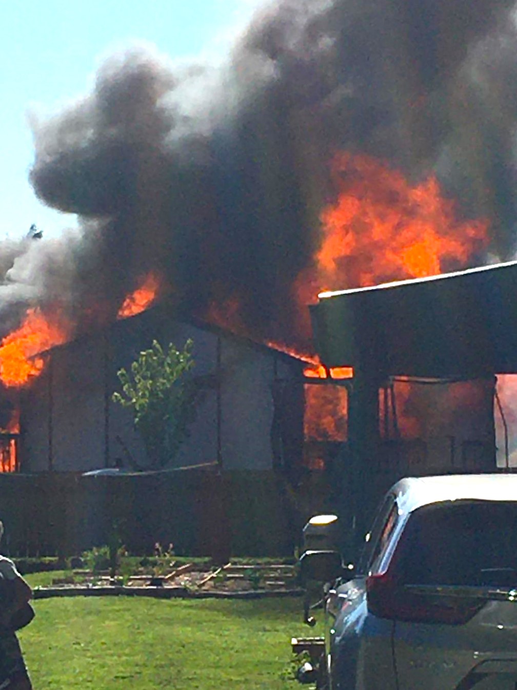 Scene of a residential fire on Anderson Road in Blaine (May 19, 2022). Photo courtesy of a reader