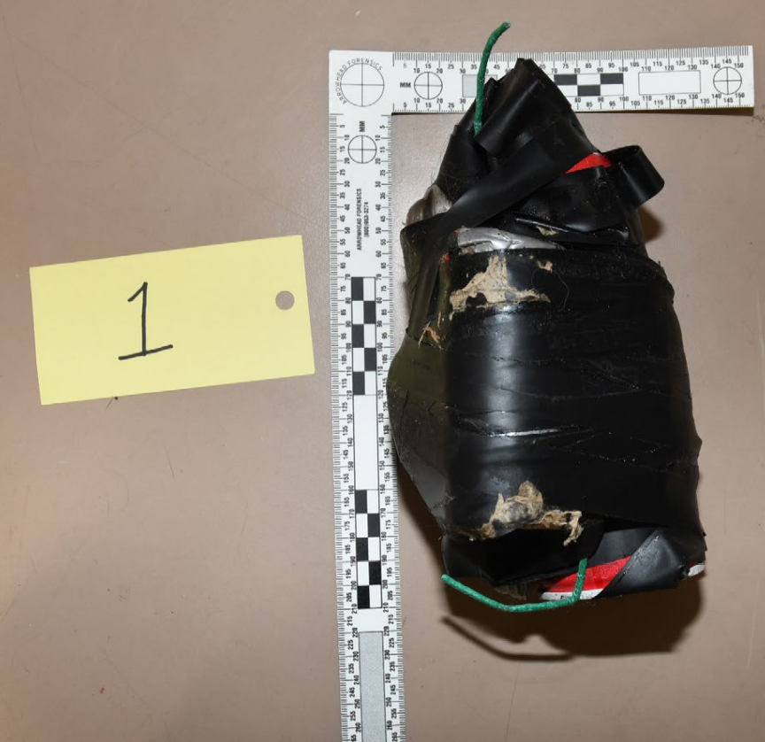 Suspected improvised explosive device (IED). Source: Western Washington District Court