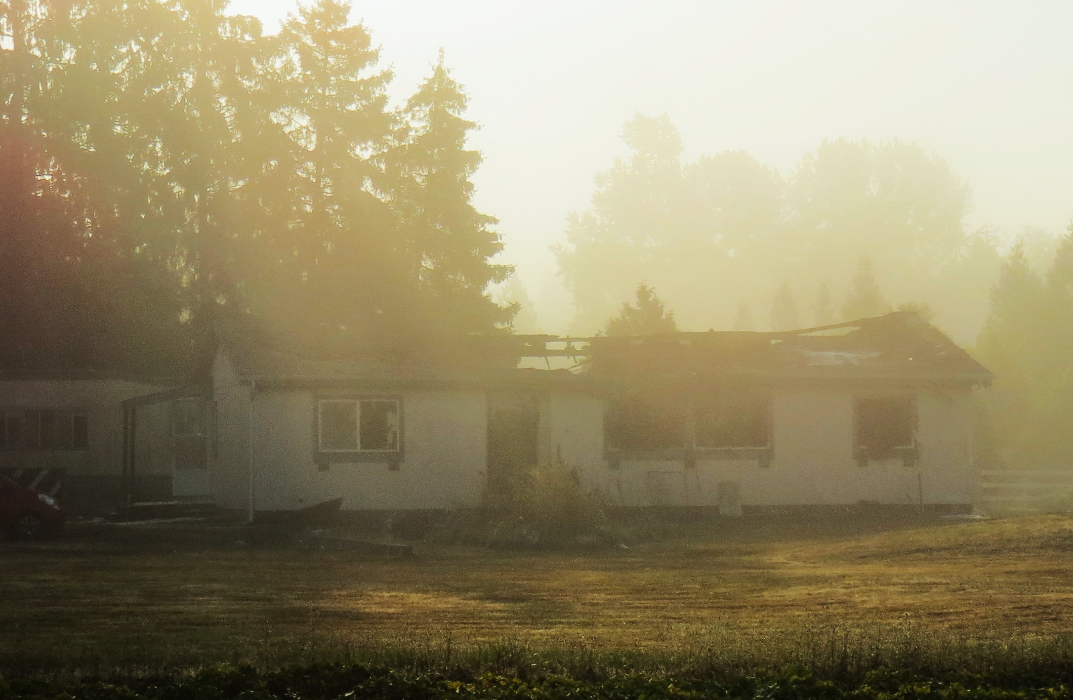 Scene of a fatal residential fire on Sweet Road in Blaine (September 2, 2022). Photo: Whatcom News