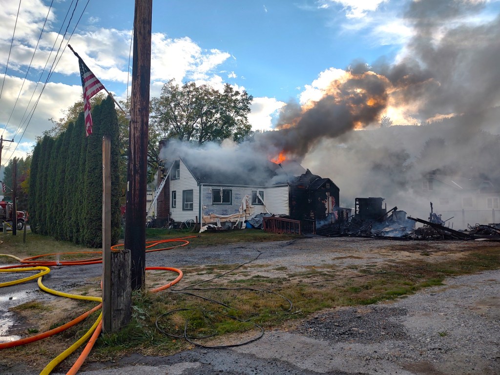 Scene of a residential fire in Acme (October 20, 2022). Photo: Whatcom News