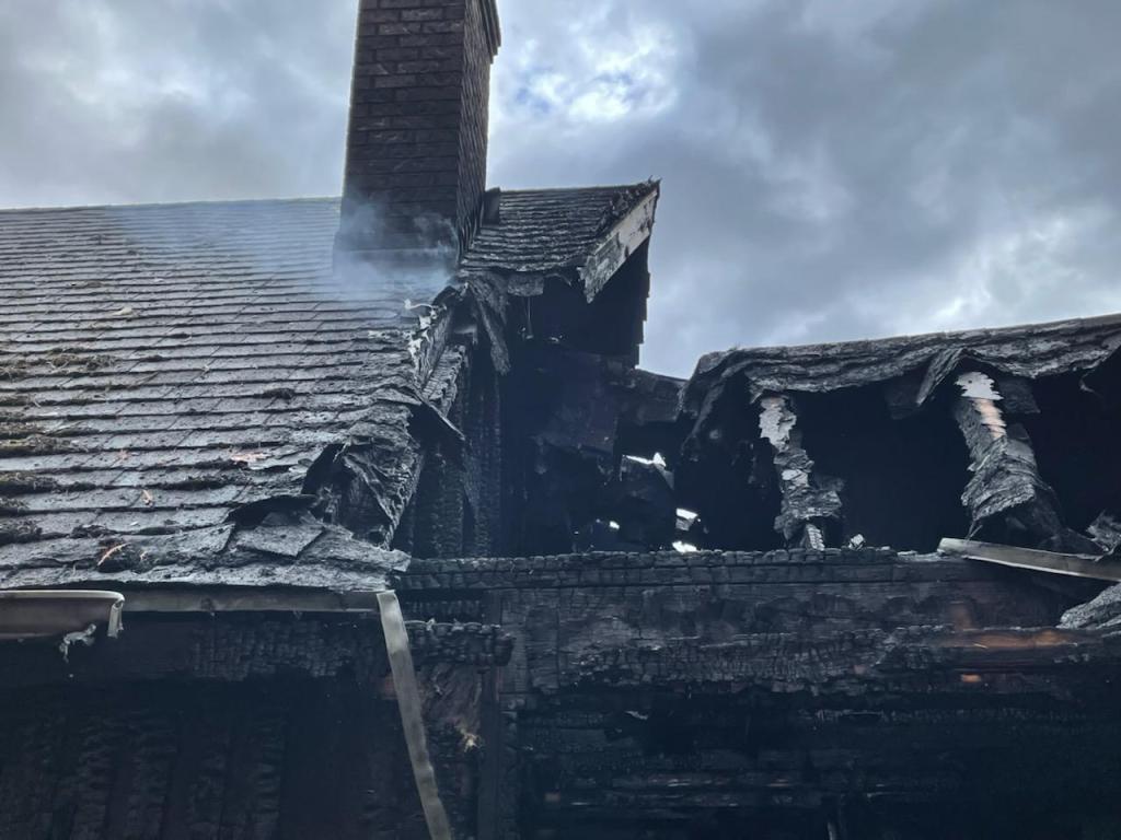 Scene of a residential fire in Ferndale (October 27, 2022). Photo courtesy of WCFD7