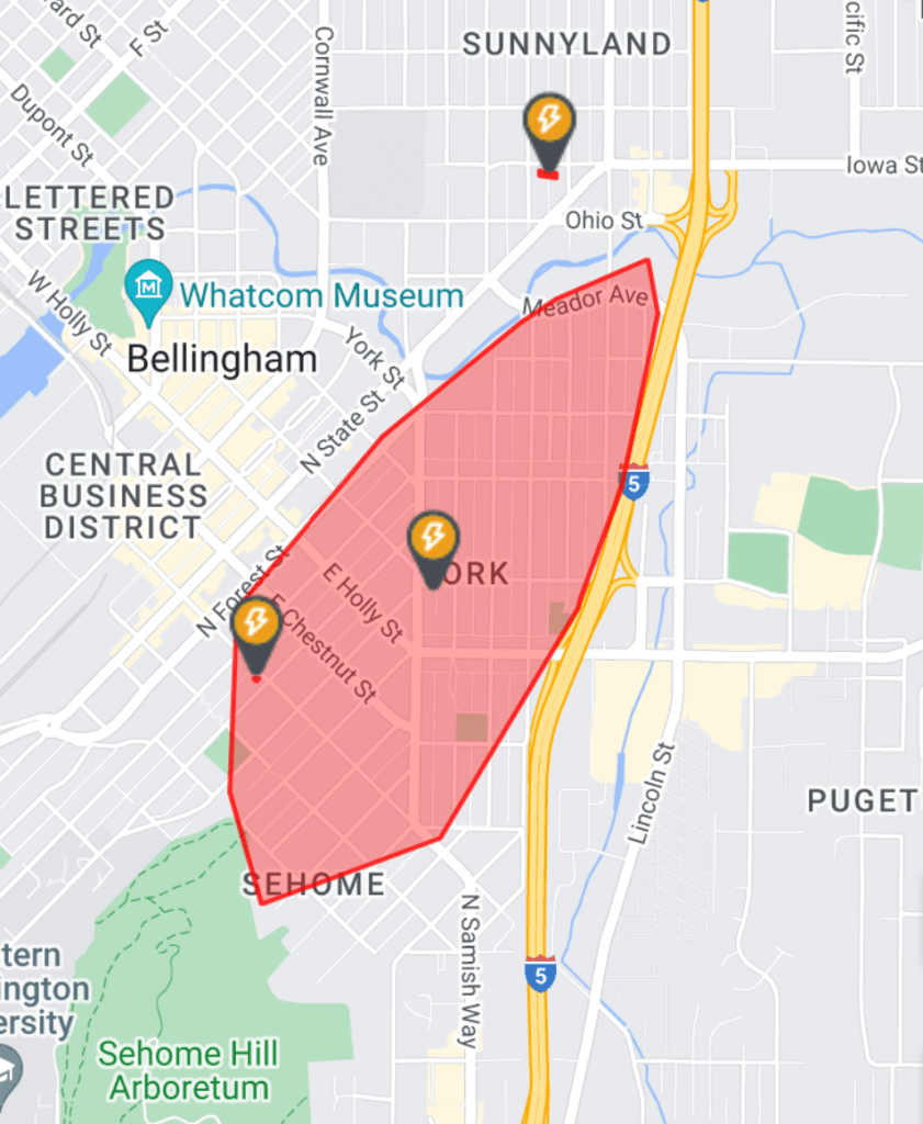 Power outage map. Source: Puget Sound Energy