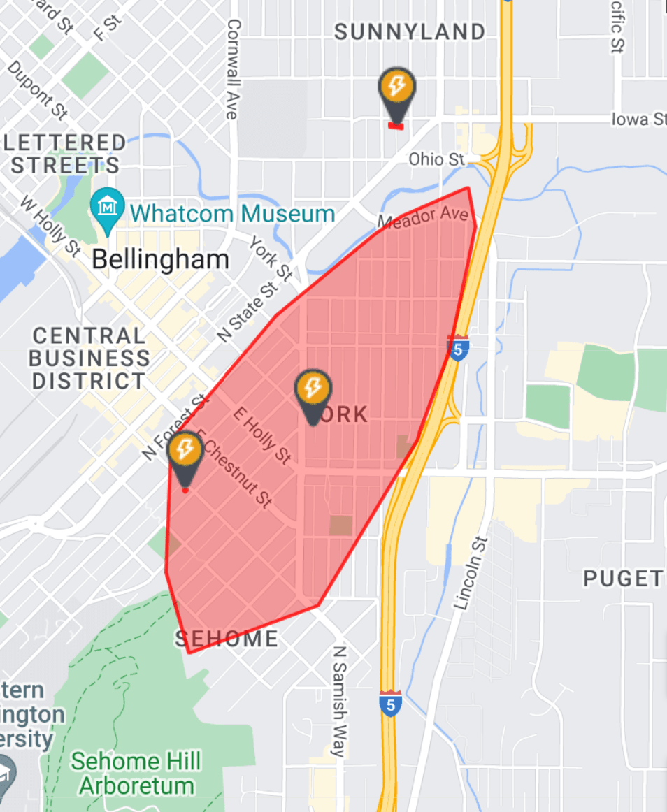 Power outage map. Source: Puget Sound Energy