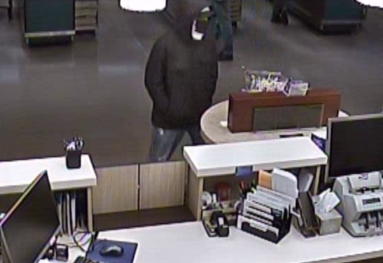 Still from bank surveillance video during reported robbery (January 24, 2023). Source: Ferndale Police Department