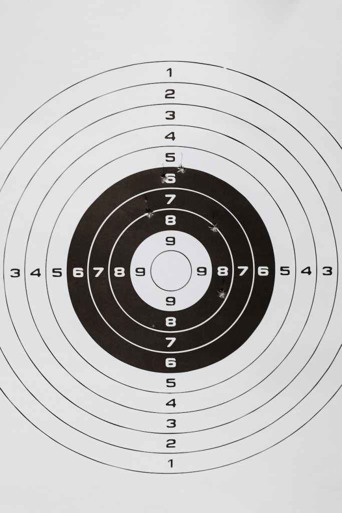 white and black target in close up shot