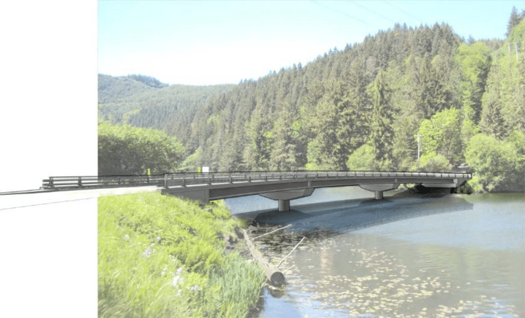 Artistic rendering of completed Lake Samish Bridge project (August 2017). Source: Whatcom County