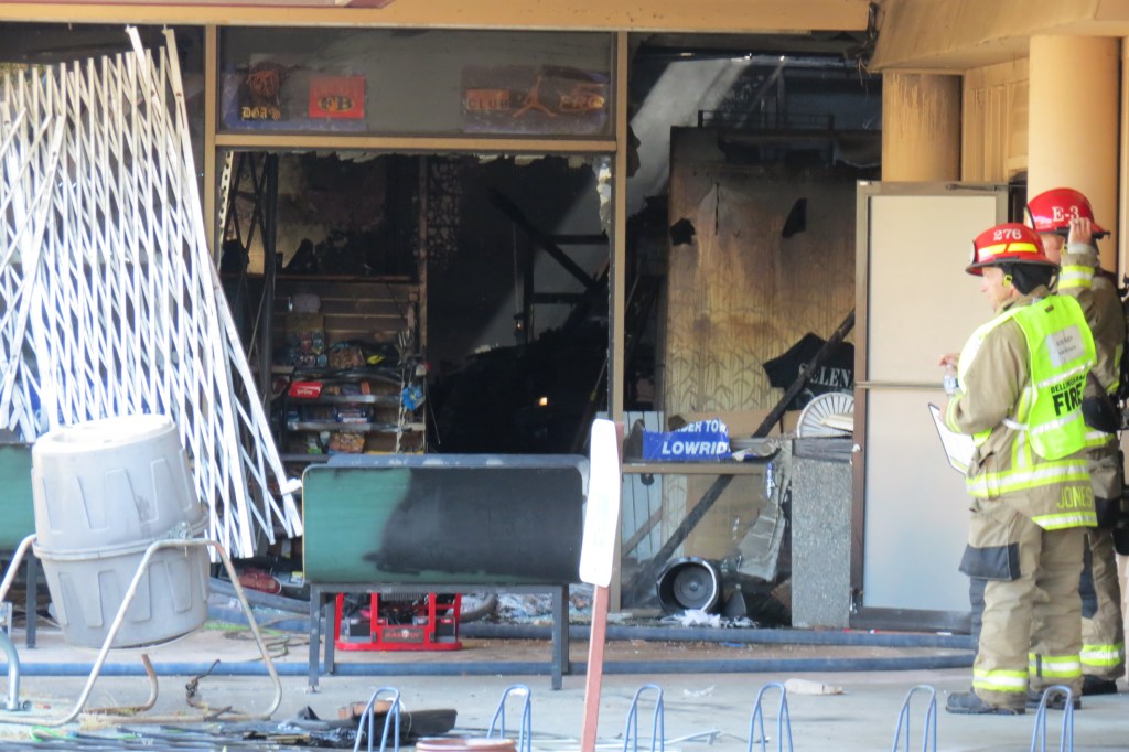 Scene of a commercial fire in Bellingham (July 15, 2023). Photo: Whatcom News