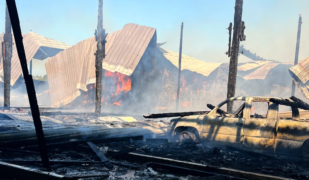 Scene of fire in Custer (September 1, 2023). Photo courtesy of NWFR