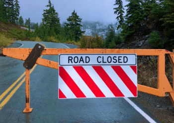 WSDOT maintenance crews closed the gates on Mt Baker Highway (SR542) restricting access to the final 2.7-mile section known as the road to Artist Point for the season (October 23, 2023). Photo courtesy of WSDOT