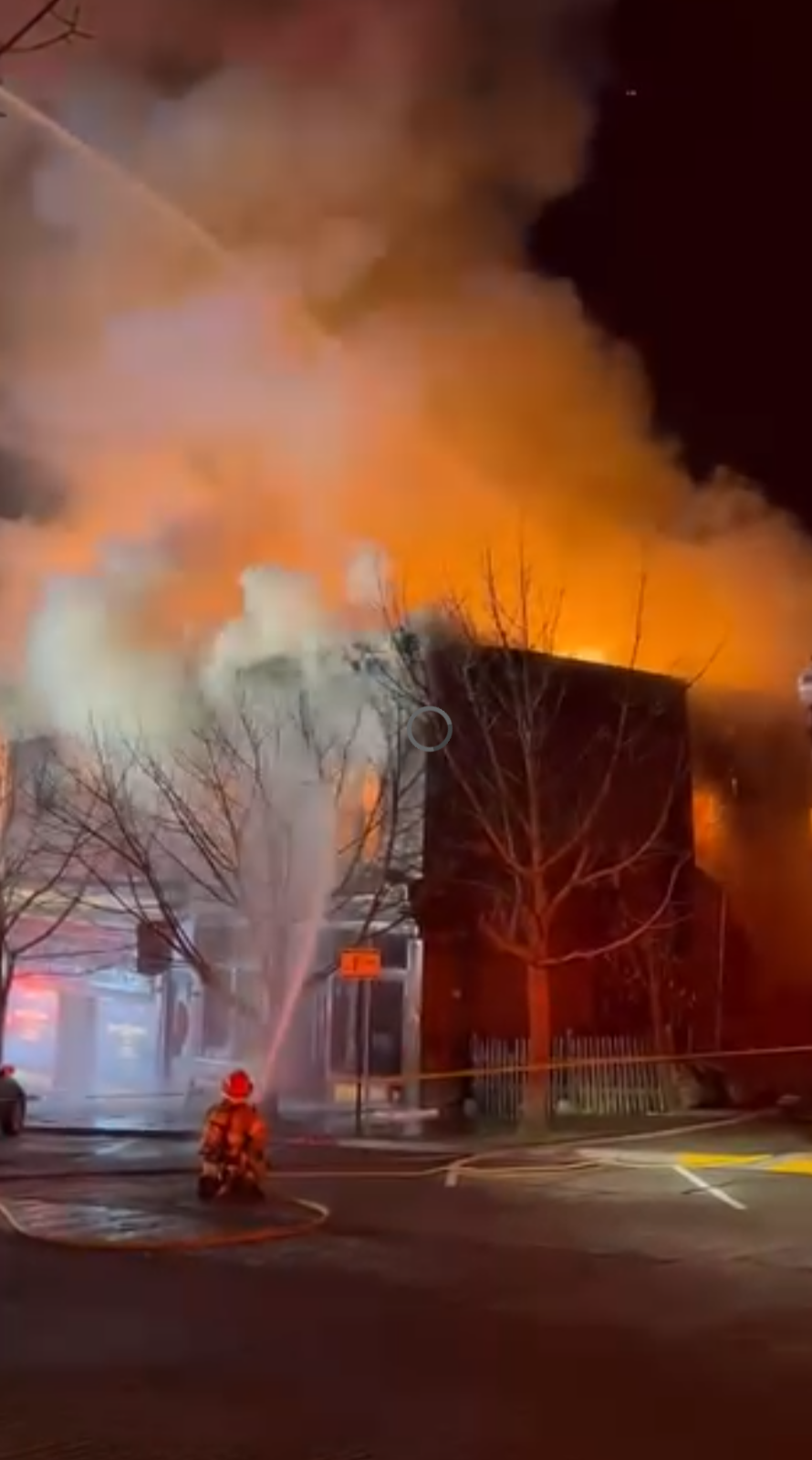 Scene of commercial fire in Fairhaven (December 17, 2023). Photo courtesy of Scott Mackenzie