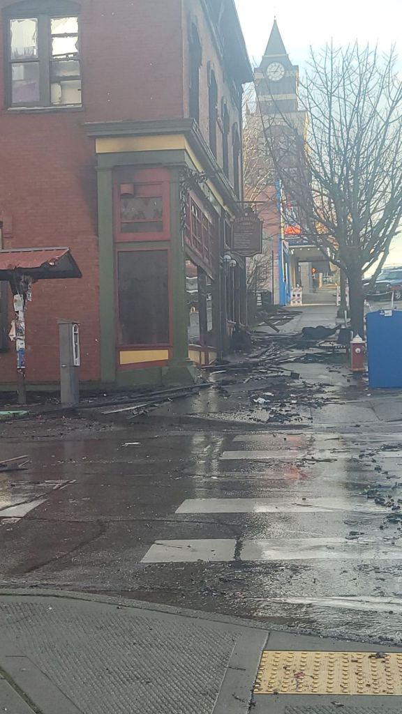 Aftermath of a commercial fire in Fairhaven (December 17, 2023). Photo:Whatcom News