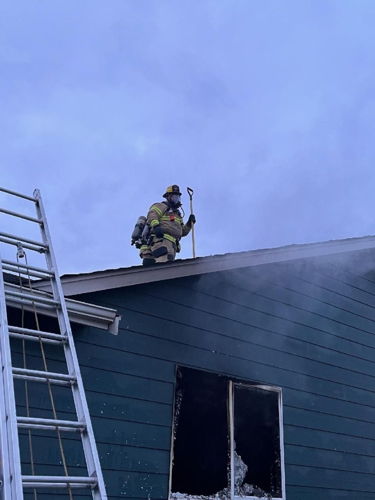 Scene of residential fire on Clamdigger Drive (February 15, 2024). Photo courtesy of NWFR