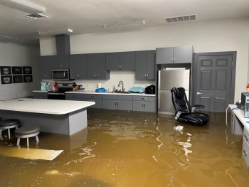 Inside WCFD17 main station during a coastal flooding event in the Sandy Point area. Photo courtesy of WCFD17