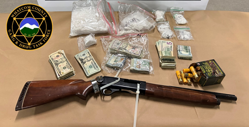 Items seized after 2 search warrants were served (March 20, 2024). Photo: Whatcom County Sheriff's Office