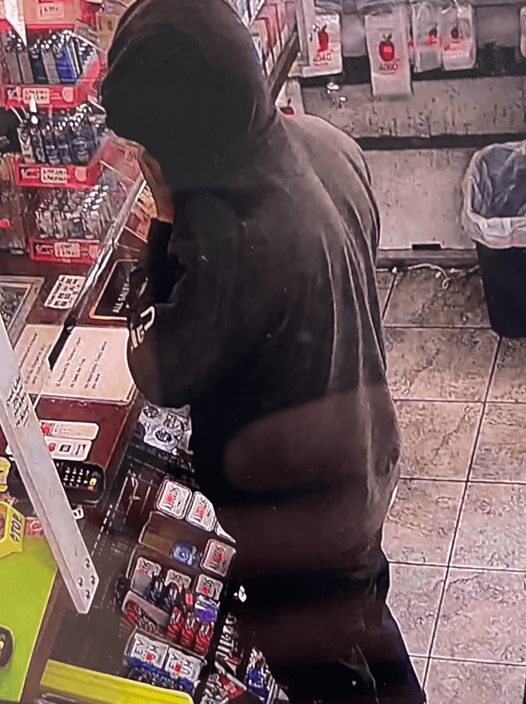 Surveillance video images shared by Bellingham Police following a reported armed robbery (April 23, 2024).