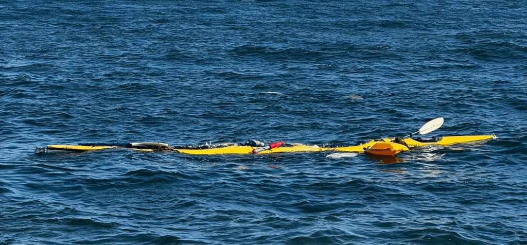 Scene of kayakers being rescued from the water near Lummi Island by crew from US Coast Guard Station Bellingham (June 9, 2024). Photo: USCG Bellingham