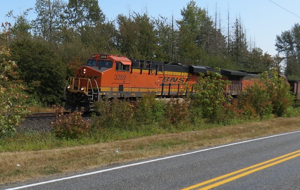 Scene of a train versus car incident at the Hovander Road RR crossing in Ferndale (August 17, 2024). Photo: Whatcom News