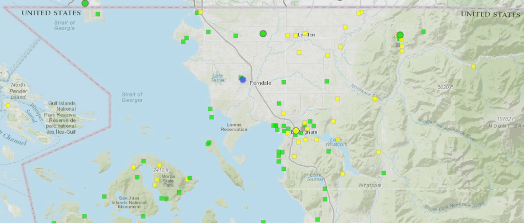 AirNow Fire and Smoke Map as of 10:40am on August 8, 2024.