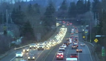 I-5 morning commute through Bellingham (December 11, 2024). WSDOT traffic camera