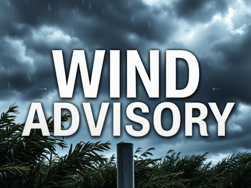 Wind advisory issued for Monday