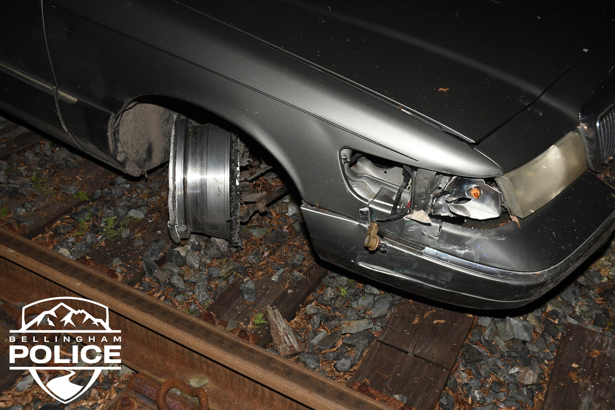 Scene at the end of a Bellingham Police pursuit (January 25, 2025). Photos: BPD