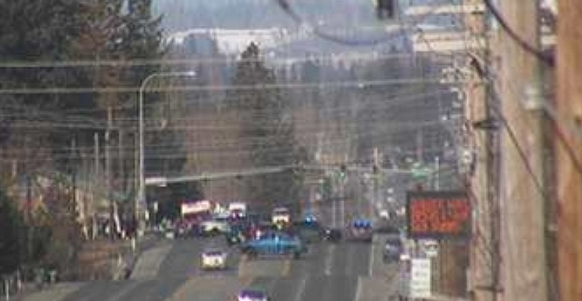 WSDOT traffic camera at Guide Meridian and Axton Road (February 11, 2025).