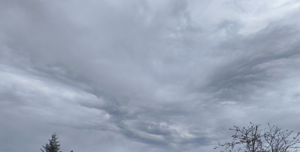 Turbulent cloud formation over Whatcom County (March 26, 2025). Photo: Whatcom News