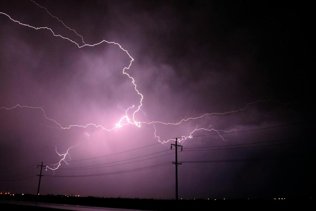 lightning strike during nighttime