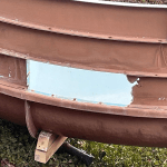 Damaged splash guard attached to water slide deck (February 2, 2024). Source: Whatcom County Health & Community Services