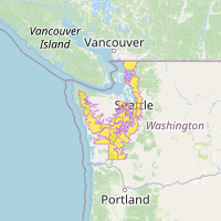 Map showing the weather forecast areas and heat warnings in Washington state, including Seattle and surrounding regions, with highlighted areas for extreme heat advisory.