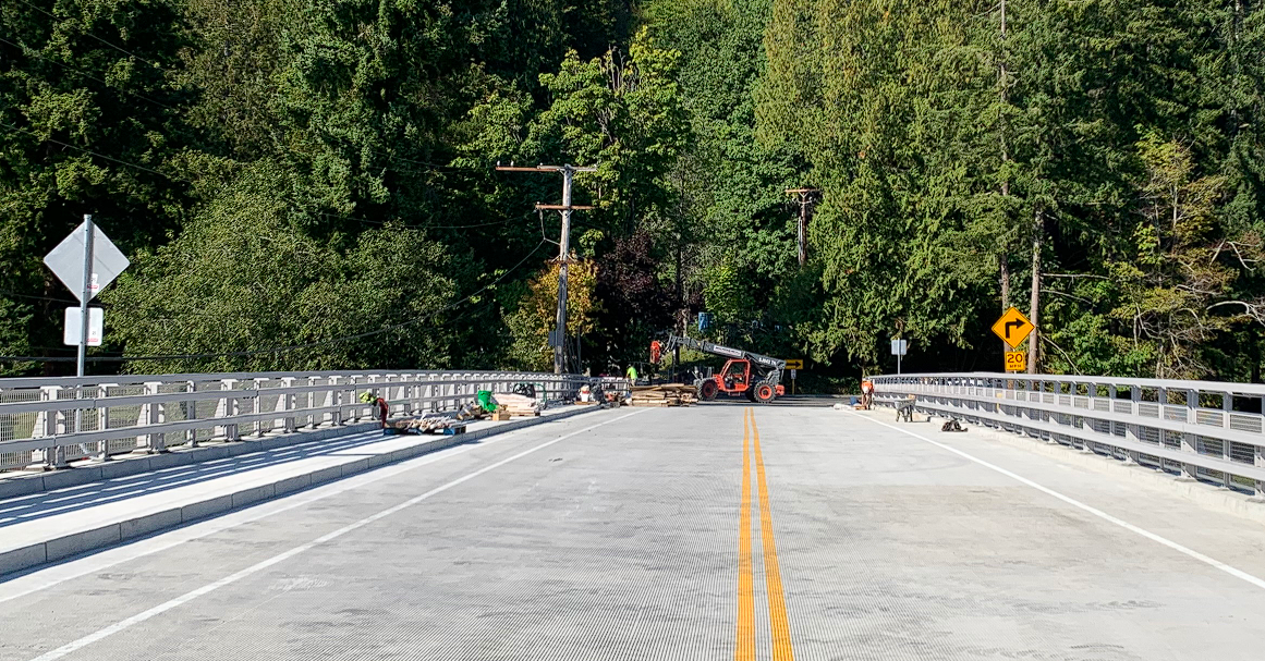 Nearly complete N Lake Samish replacement bridge (date unknow). Source: Whatcom County Public Works
