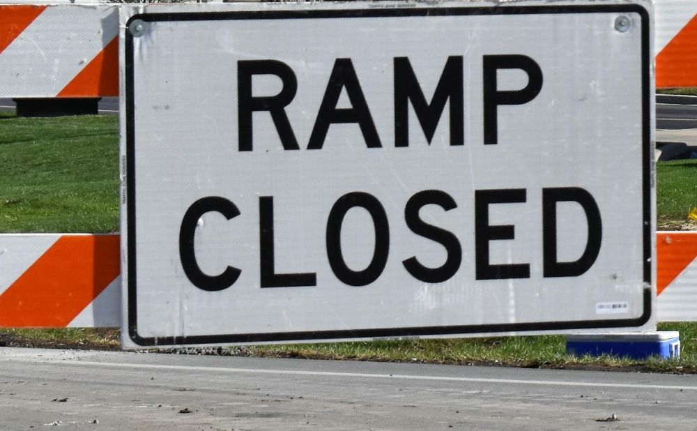 Ramp closed sign. File photo.