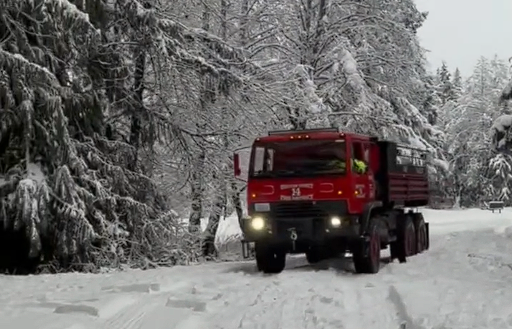 Whatcom County Fire District 14 brush truck during stranded motorist rescue (January 8, 2026). Source: WCFD14