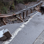 Scene of damaged O’Keefe Creek and adjacent roadway on Mt Baker Hwy (December 19, 2025). Photo: WSDOT
