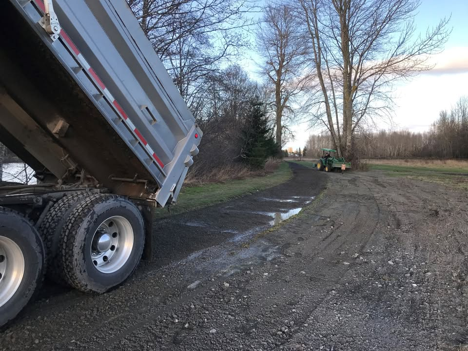 Work underway to repair flood damage in Hovander Homestead Park after flooding (January 9, 2026). Source: Whatcom County Parks and Recreation