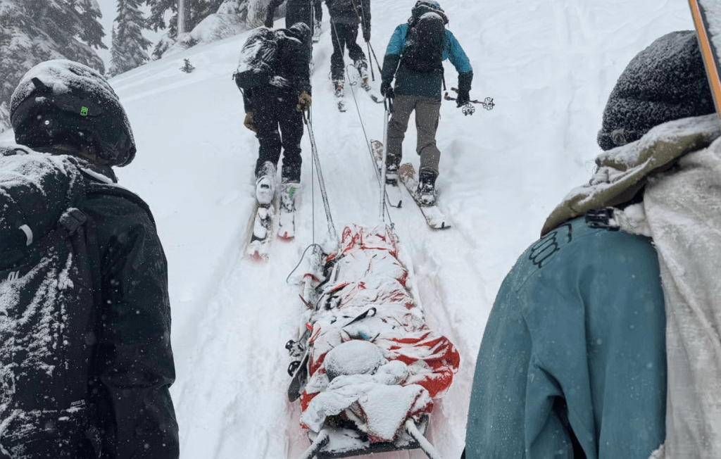 Rescue underway in backcountry area (date unknow). Source: Bellingham Mountain Rescue Council