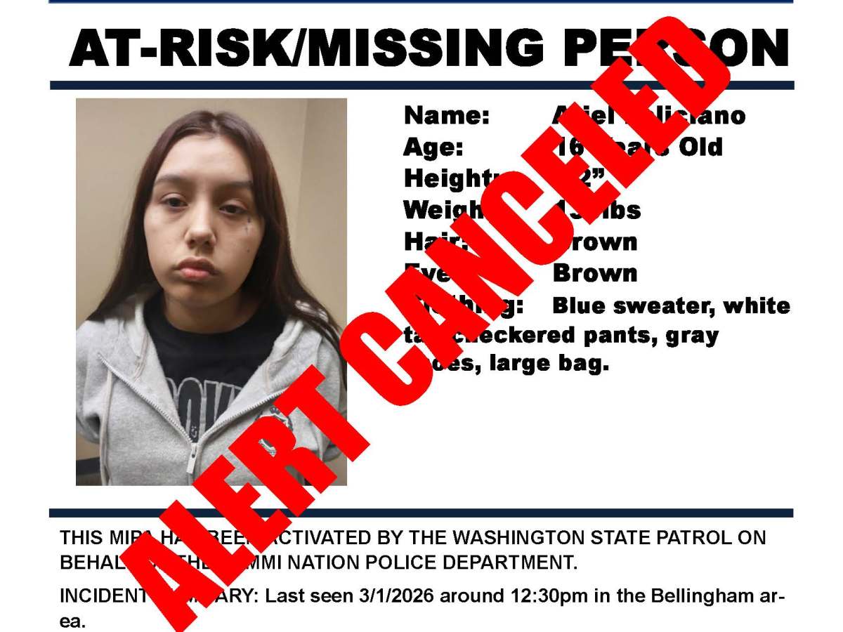 Cancelled: Missing person out of Bellingham